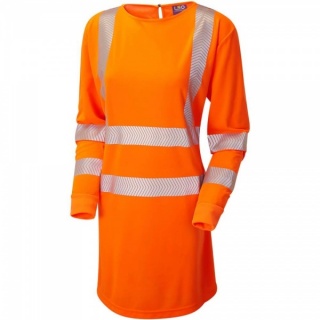 Leo Workwear MT01-O ISO 20471 Class 3 Coolviz Plus Modesty Tunic Orange